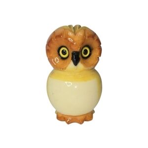 Vintage Alabaster Owl Figurine Hand Carved & Painted Made in Italy Ducceschi 4"